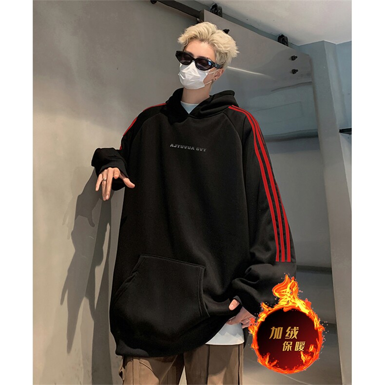 抖音得物供货提供视频秋冬重磅美式宽松织带连帽卫衣2308,男装卫衣,电商A486