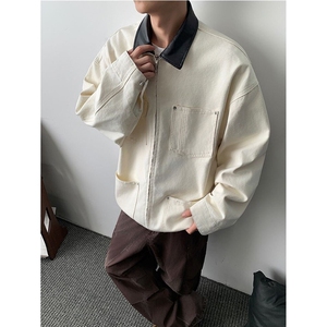 W22-P95 美式工装帆布外套男女2025春秋冬季宽松百搭休闲复古图片