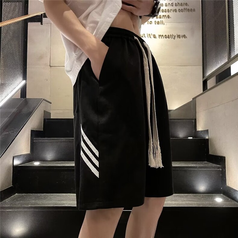 休闲裤青春流行原宿条纹时尚潮牌直筒夏季宽松型五分裤DK5514-P30,男装休闲裤,星座1109-3