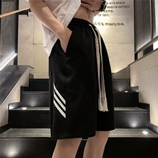 休闲裤青春流行原宿条纹时尚潮牌直筒夏季宽松型五分裤DK5514-P30，男装休闲裤，星座1109-3