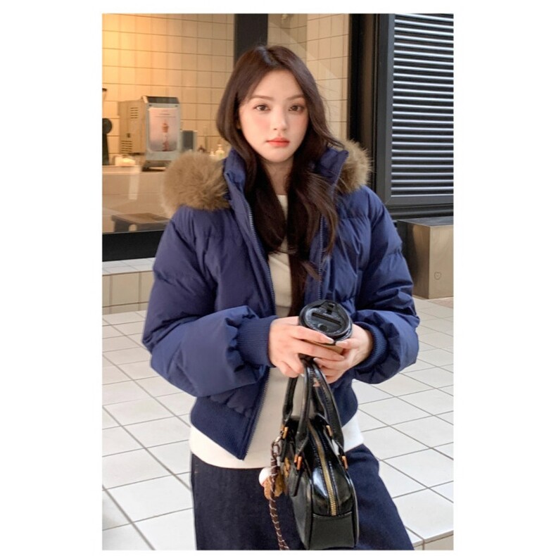 W587-P852025冬季新款大毛领面包服小个子修身短款棉衣棉服外套,男装棉衣,星座911-1