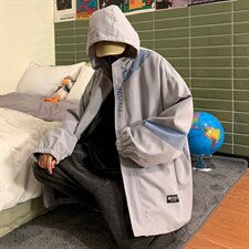 7XL-M连帽港风夹克外套男2021秋季新款高领加肥加大码户外上衣潮，男装夹克，钱塘717(原712)