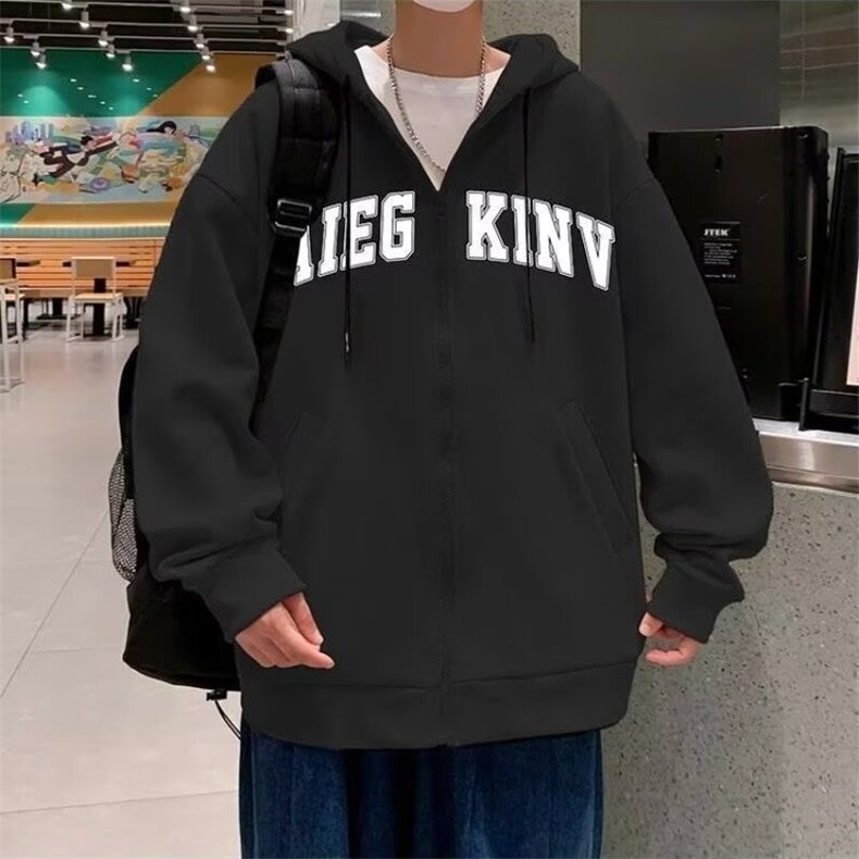 开衫卫衣男生春季美式高街cleanfit外套潮牌重磅连帽衣服W505/P40,男装卫衣,星座506