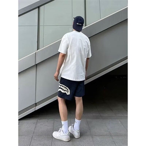 鲨鱼嘴贴布短裤高街五分裤男女2025夏季度假穿搭运动裤子 KC3115图片