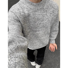 复古灰色正肩毛衣男款冬季圆领套头内搭打底针织衫MY501，男装针织衫/毛衣，星座1116A（原606A-3）
