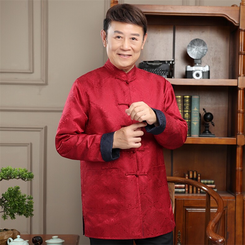 2026年大货春款两面穿风唐装外套男士中老年中式复古盘扣夹克,男装夹克,钱塘723