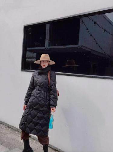 气质款长款系腰带羽绒服.SML，女装羽绒服，尚映