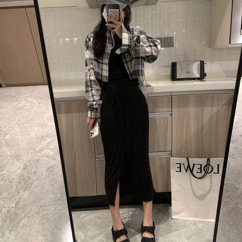 格子短衬衫，女装衬衫，XTZ style