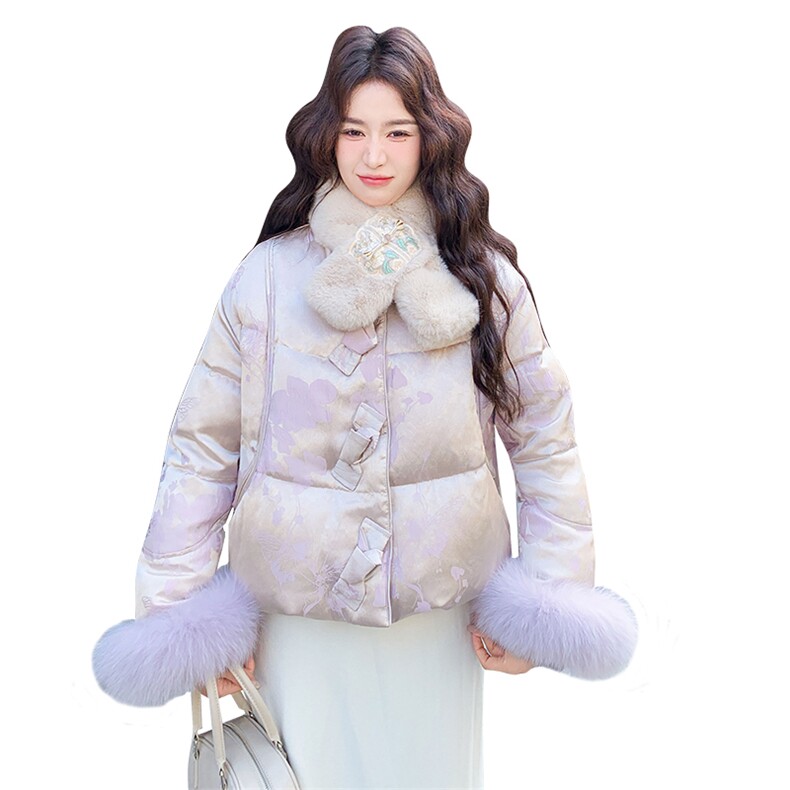 【上就能卖】大量不缺货转化好新中式提花羽绒服25103P300K450,女装羽绒服,2C292
