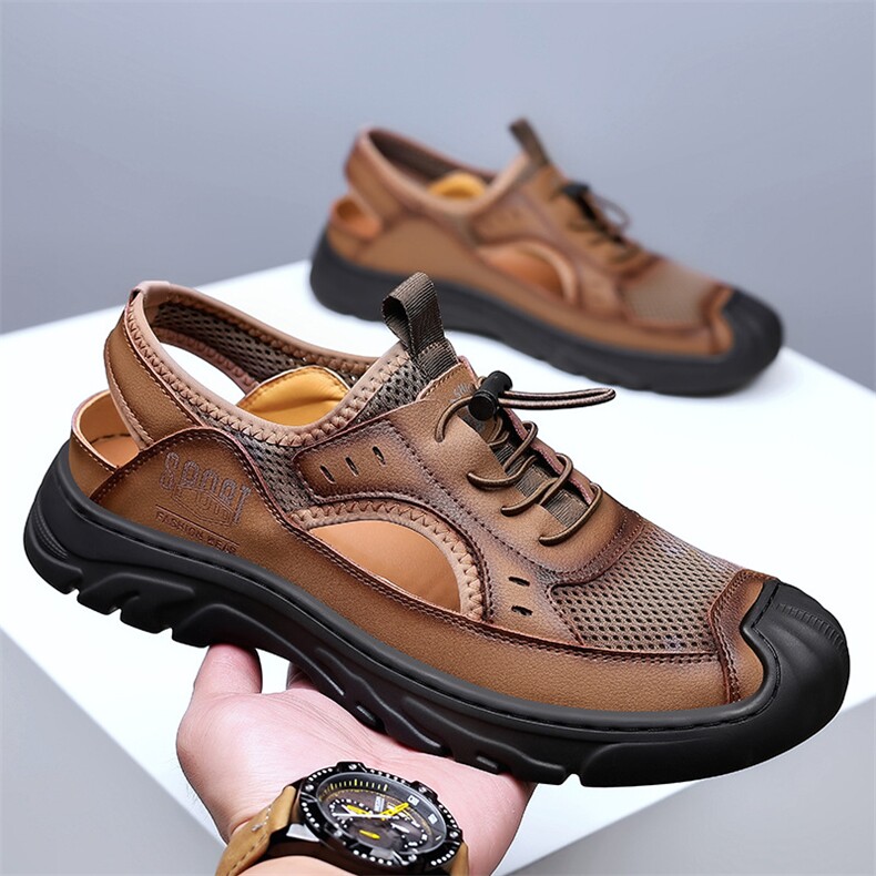 凉鞋男2025新款夏季运动休闲透气镂空外穿防滑轻便洞洞滩，男鞋凉鞋，电商A223