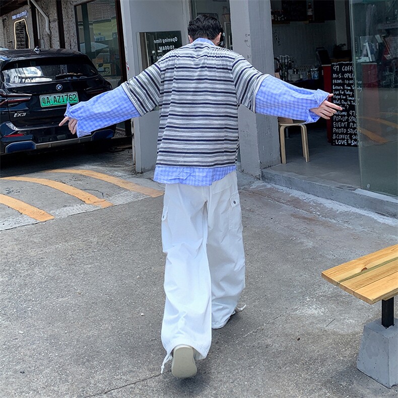 极简风cleanfit美式高街直筒宽松阔腿裤子纯棉休闲裤YD9002-P75,男装休闲裤,星座509