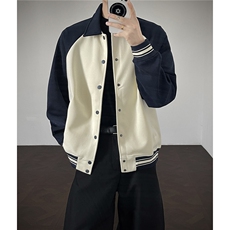 重磅420克boxy短款开衫翻领卫衣外套棒球服撞色外套男D9898-P68，女装短外套，星座610B-1