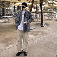 1港风小香风金属按扣大码M-5XL夹克聚酯纤维JK77080P85控128，男装夹克，星座226-2