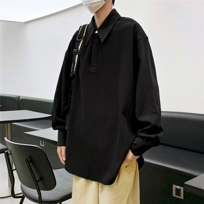 衬衫领T恤男长袖休闲帅气青少年T恤1001-1-CS116-P38,男装T恤,星座1001-1