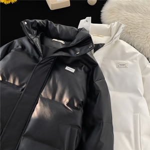 港风2026冬装宽松皮棉衣冬季宽松棉服袄情侣加厚外套男S271-P128图片