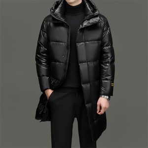 CR12368黑金男士中长款鹅绒高端羽绒服主推大货长期款男装图片