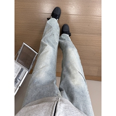 B221美式ins高街暗黑小众个性修身微喇牛仔裤LK24285-特P48控78，男装牛仔裤，电商B221