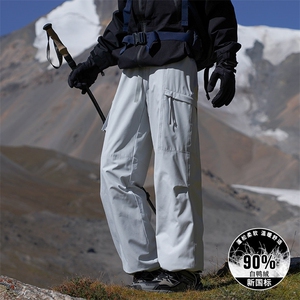 羽绒裤男士款登山长裤冬季户外穿骑行三防休闲工装裤子K6781 P115图片