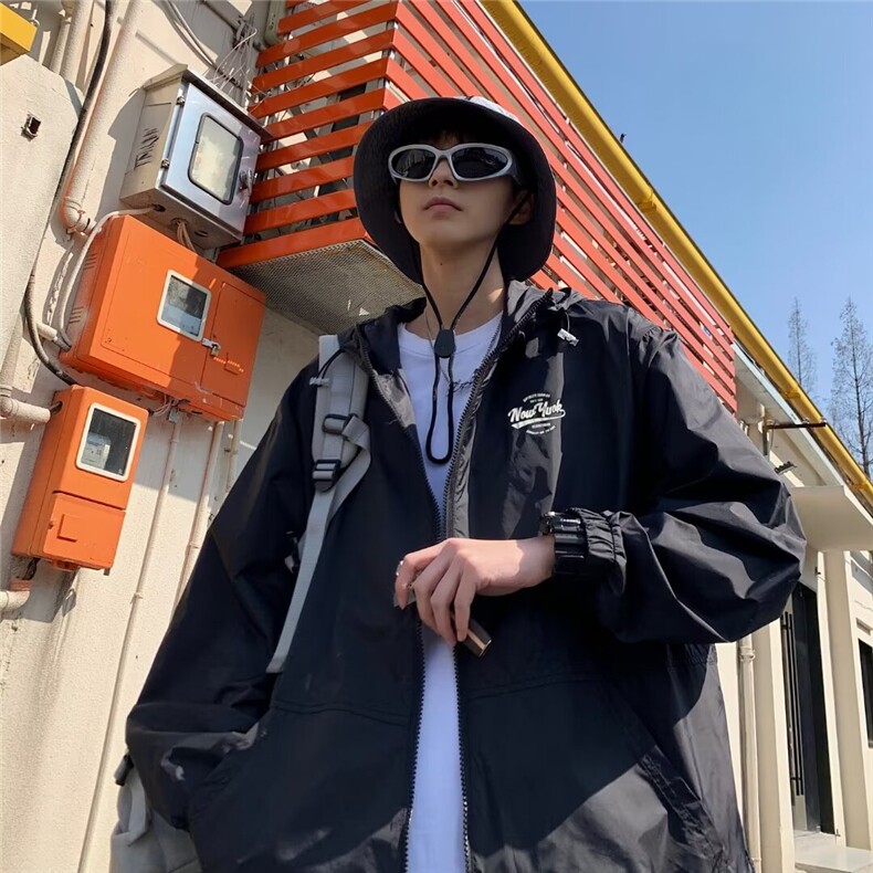 夏季户外防晒衣男轻薄透气外套潮牌速干冰丝防晒服1001-1-SF03P38,男装防晒衣,星座1001-1
