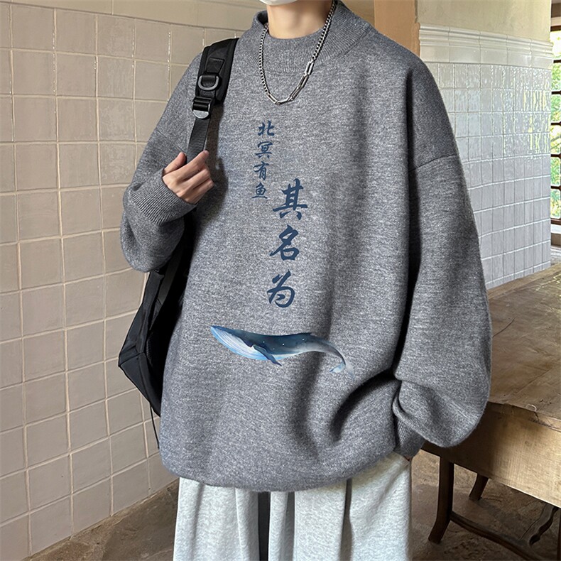 控68半高领毛衣男士大码针织衫男毛线衣男M18261-P45加绒款-P65,男装针织衫/毛衣,电商A040