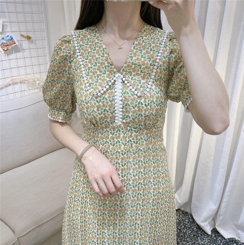 DINOBIENS【现货】夏季新款韩系郁金香连衣裙，女装连衣裙，迪诺比亚