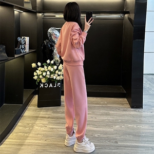 女春季新款韩系圆领卫衣束脚裤显高显瘦两件套潮图片