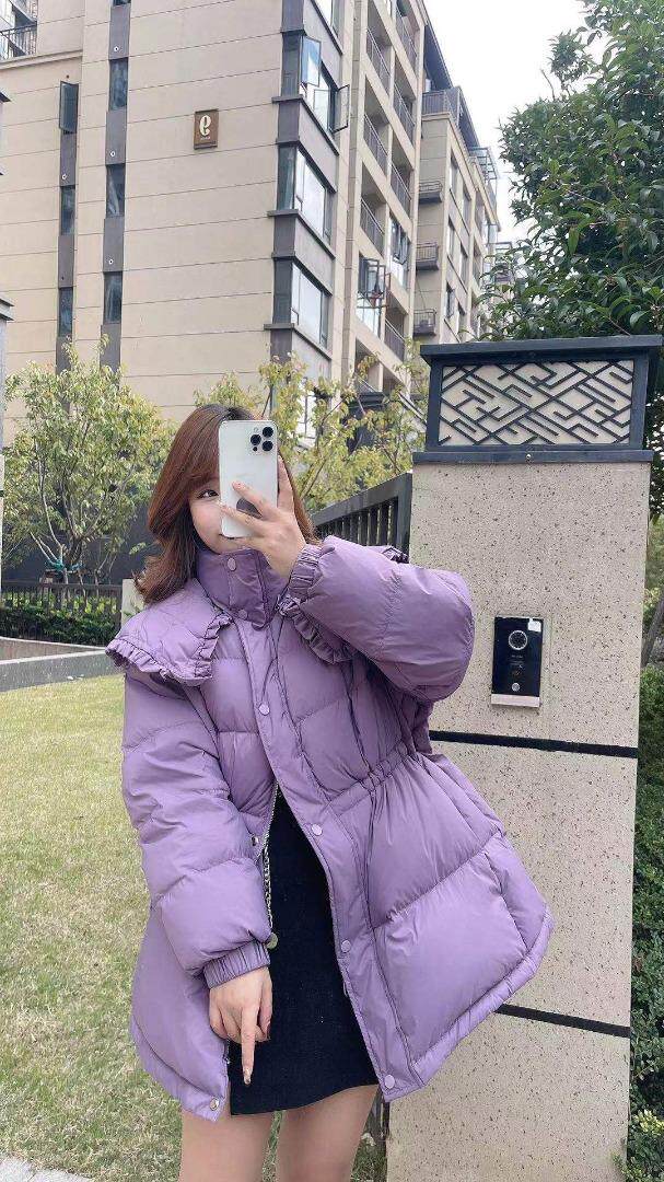 2021新品韩版彩色减龄娃娃领羽绒服，女装羽绒服，More-Lee