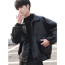 夹棉帅气软皮衣男机车外套飞行员皮夹克1001-1-YJ0190-P80，男装夹克，星座1001-1