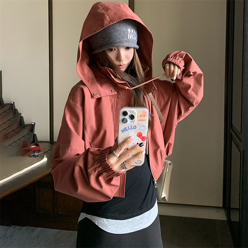 cleanfit可爱女孩爱户外/防晒冲锋衣短裤吊带,女装短外套,纯色衣恋