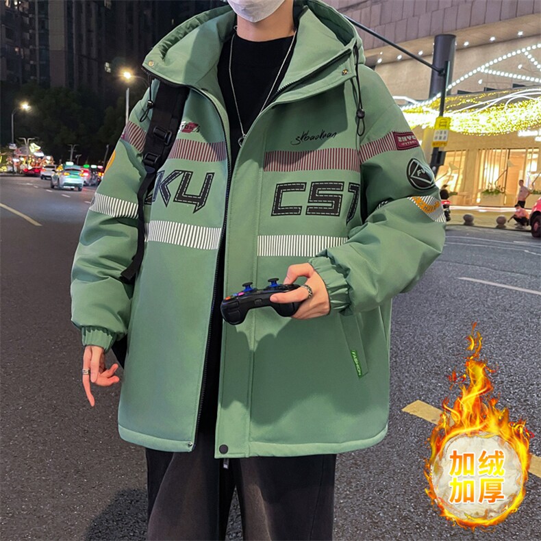 秋冬男式加绒加厚夹克男时尚潮流加厚棉衣男外套MY1687-P73图片
