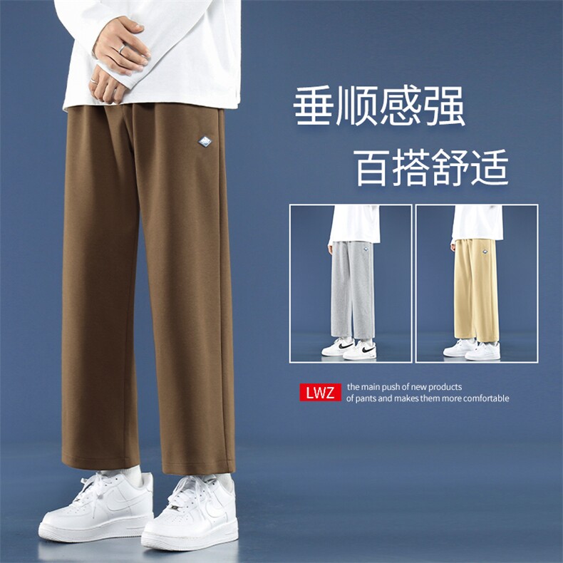 运动休闲裤子男生秋季宽松潮春秋款九分百搭卫裤-1特批25图片