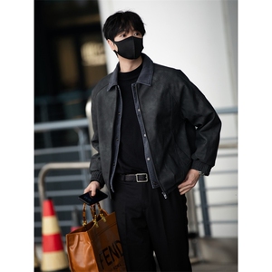 标50绒 街拍男士翻领假两件短款皮羽绒服保暖外套 5065-P255图片