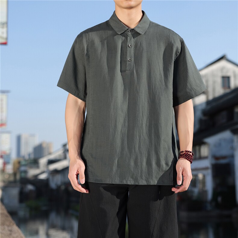 2026夏季新款风天丝莱赛尔纯色T恤宽松大码CS2602，男装T恤，电商A008