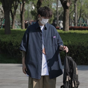 衬衫男短袖韩版潮流帅文艺2026夏季新款ins宽松百搭外套CY234-P39图片
