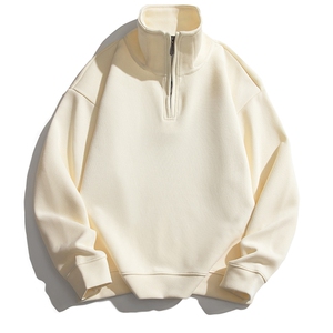 65%棉 2024春季新款港风休闲半拉链立领卫衣 303-P58图片