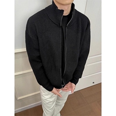 重磅秋冬北极绒双拉链毛衣开衫美式复古休闲慵懒风宽松针织衫外套，男装针织衫/毛衣，电商A486-1