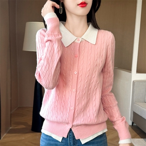 女士羊毛衫简约休闲舒适百搭羊毛开衫图片