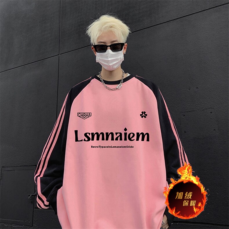 抖音得物供货提供视频秋冬重磅美式宽松织带圆领卫衣0791，男装卫衣，电商A486