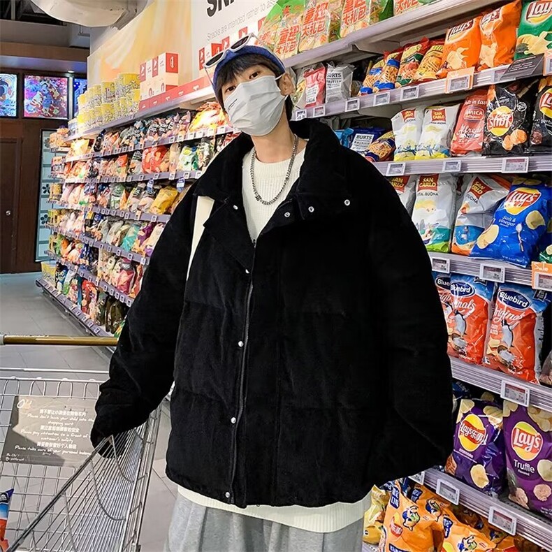 美式灯芯绒棉服男冬季2024新款港风面包棉袄外套潮牌MF103-P85,男装棉衣,星座412-3
