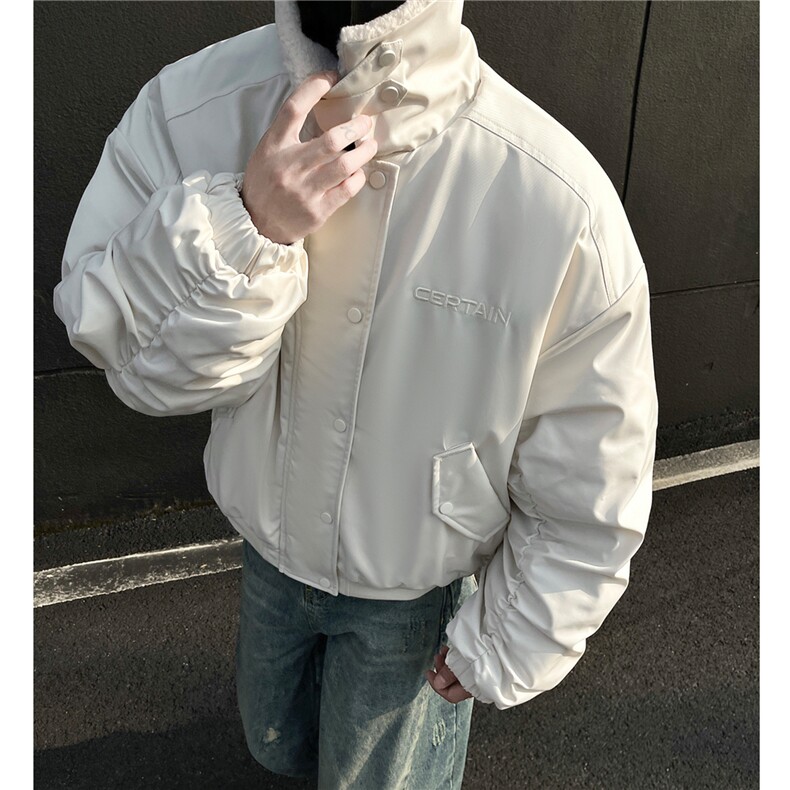 冬装美式复古羊羔毛翻领棉服飞行夹克棉衣加厚外套男 H1031 P128图片