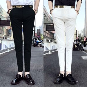 2021夏装新款品质夜店发型师潮男休闲裤A450图片