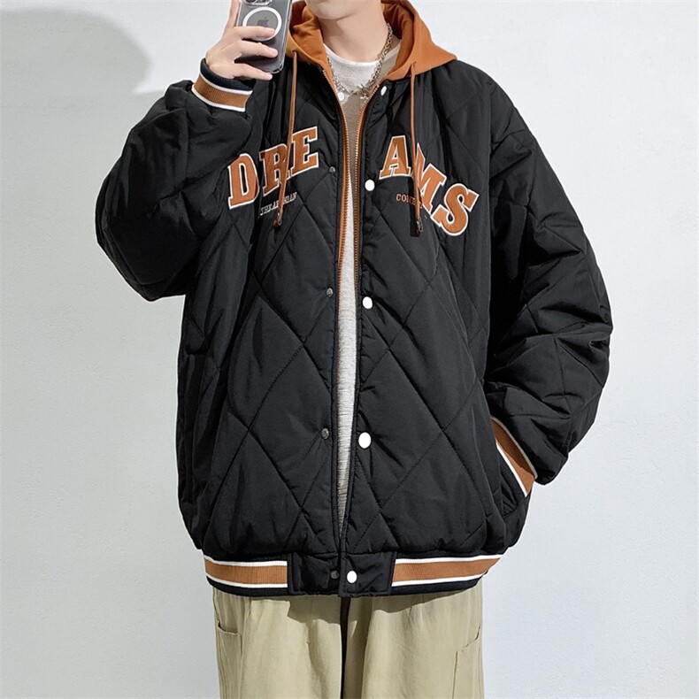 假两件棉服男士2024年新款青少年加厚棉衣服冬装外套M0791-P108,男装棉衣,星座308B-2