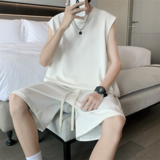 酒店无袖套装冰丝超薄休闲舒适潮流速干抗皱TZ80-特批63，男装休闲套装，星座718