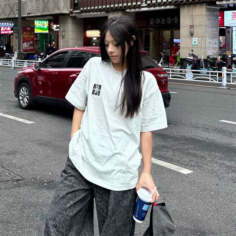 万针全刺绣工艺抖音得物高品质260克重磅纯棉双纱美式高街短袖T恤,男装T恤,电商A486