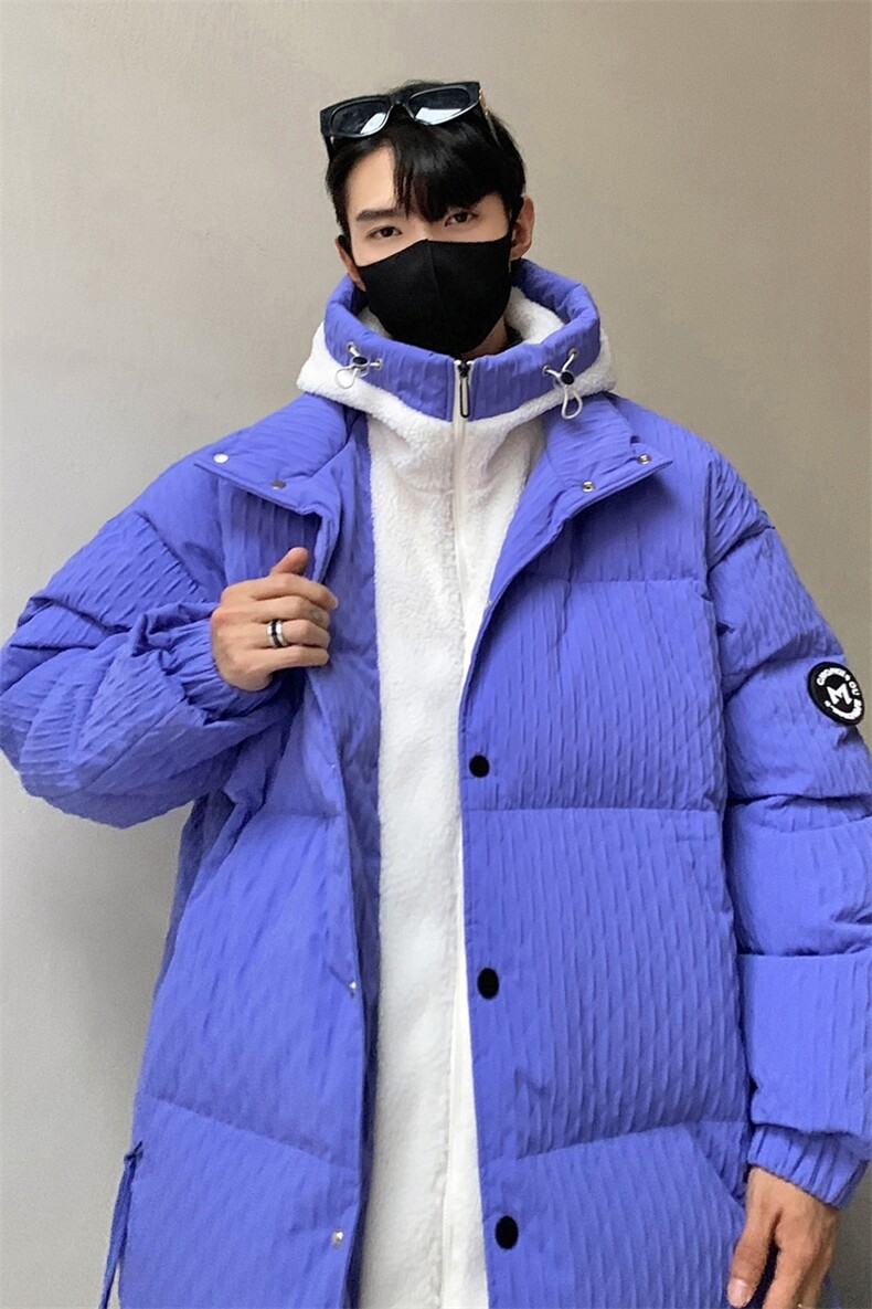 Y3656-P258冬季新款90白鸭绒羊羔绒假两件宽松羽绒服男外套,男装羽绒服,星座109