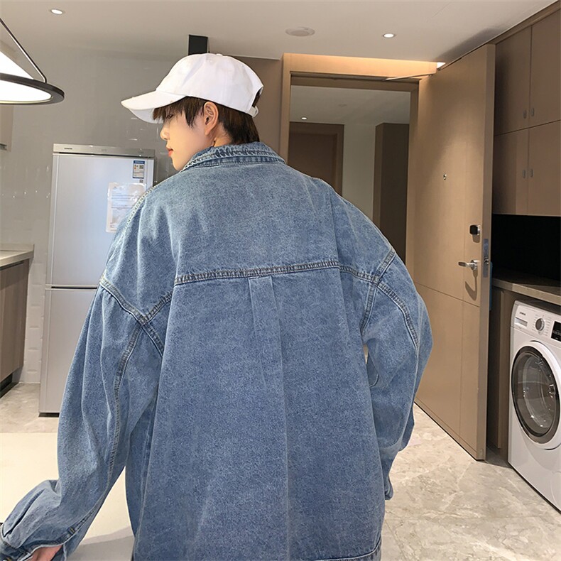港风痞帅牛仔外套男秋季ins潮流韩版宽松牛仔衣夹克衫JK3306-p65,男装夹克,星座1008