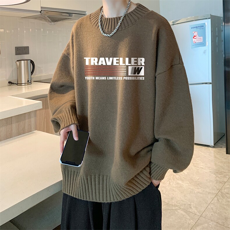 半高领毛衣男士大码针织衫男毛线衣男M18359-P45加绒款-P65,男装针织衫/毛衣,电商A040