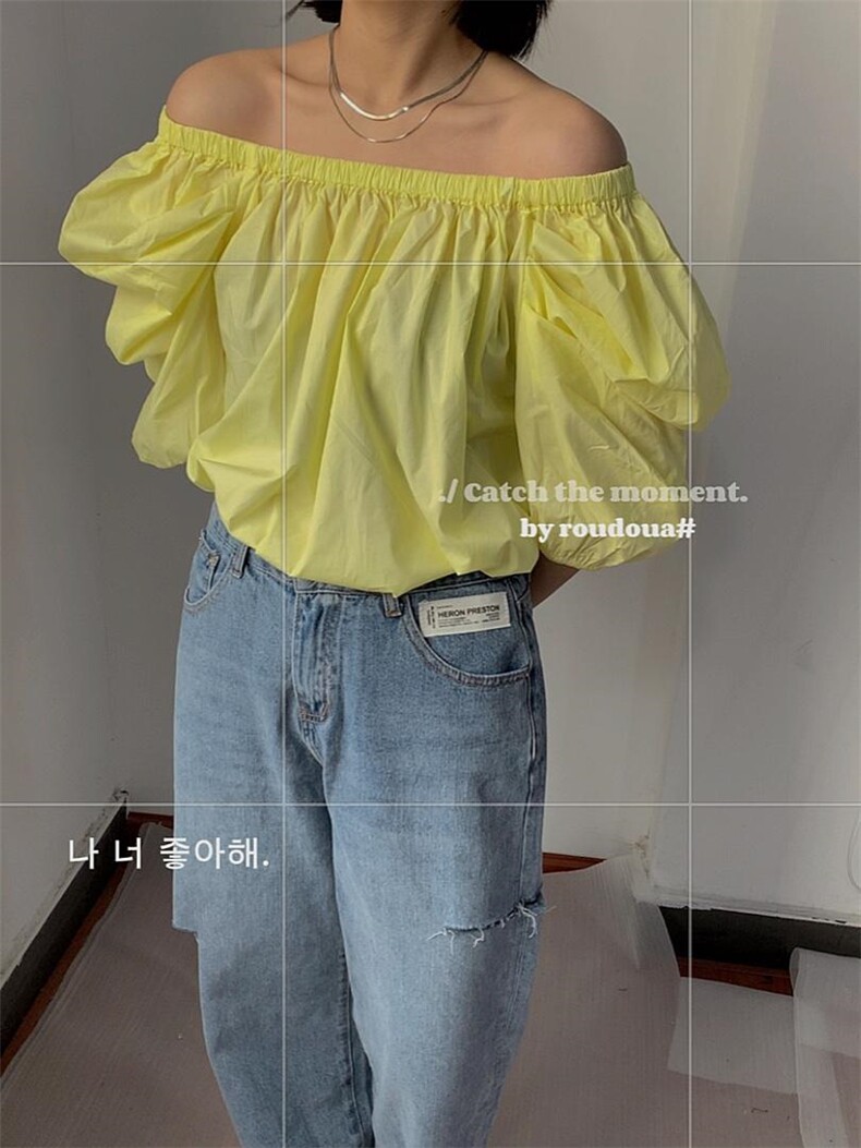 新款一字肩上衣，其它，青迈国际