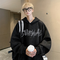 W6122P55控78400克高品麂皮绒宽松带帽潮男卫衣港风男女，男装卫衣，电商B205