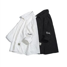 1白底花型衬衫大码M-5XL情侣风七分袖衬衫男QCS7023P45控68，男装衬衫，星座226-2